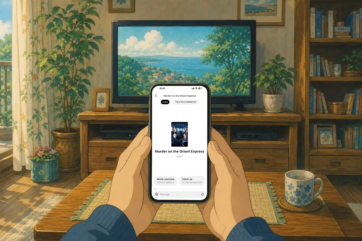 Watching from a sunlit living room, phone in hand